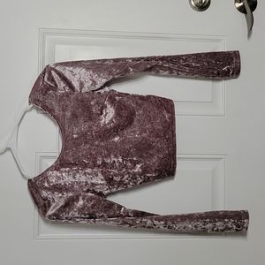 Charlotte Russe Velvet Backless Crop Top Size Small